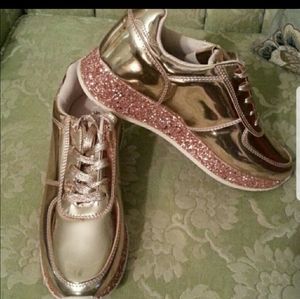 Rose Gold Sneakers NIB sz 10